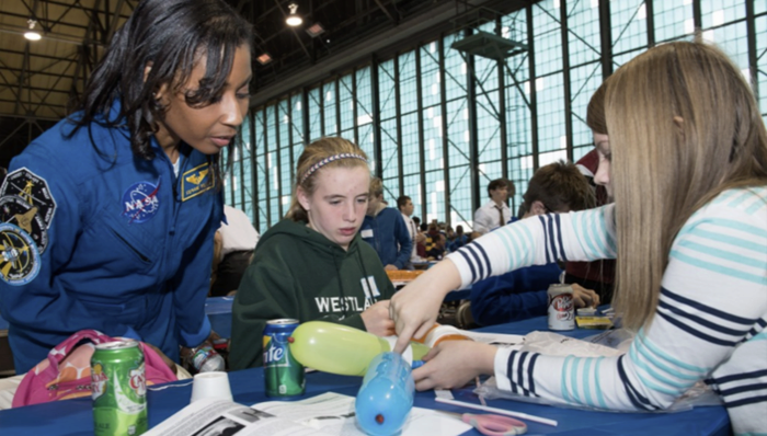 Lauren at NASA’s Young Astronautsday with astronaut Stephanie Willson