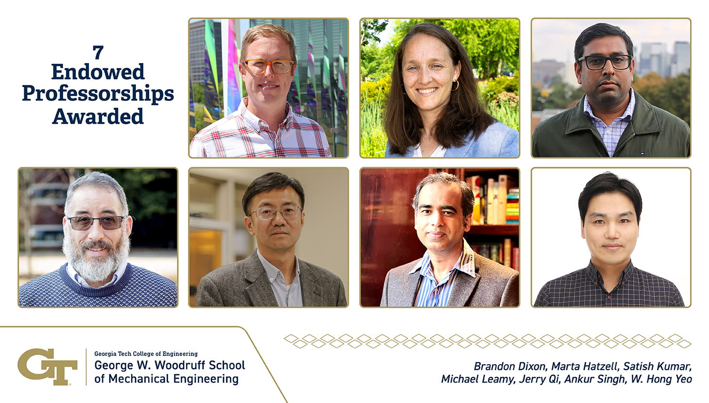 7 Woodruff School Faculty Members Awarded Professorships