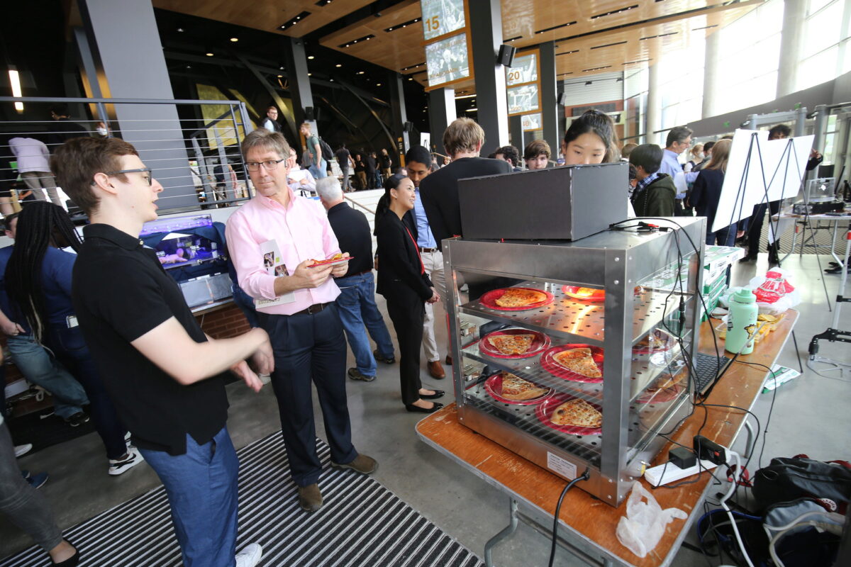 ECE students created a pizza locker to speed up pick-ups.  