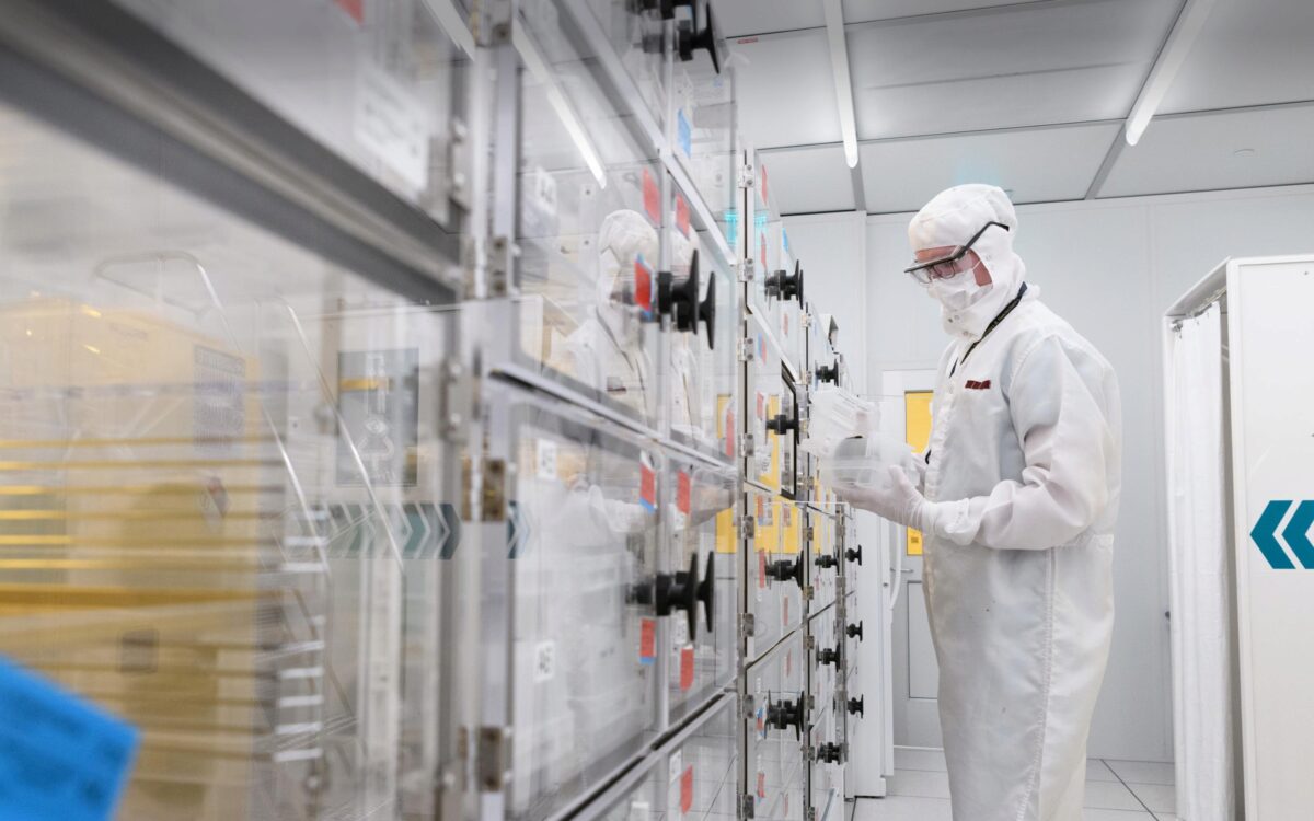 Mason Chilmonczyk in a clean room.