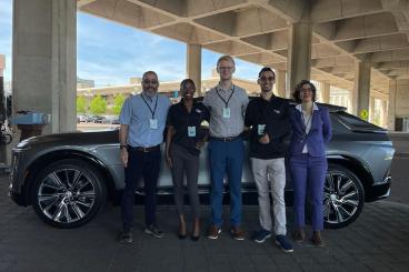 2023 Cadillac Lyriq in front of the DOE headquarters in Washington