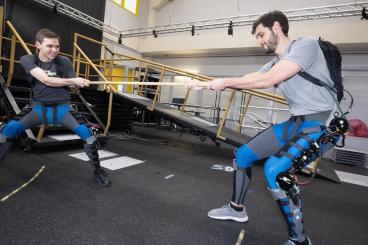 A new exoskeleton controller developed by Georgia Tech engineers works for dozens of dozens of realistic human lower limb movements, including dynamic actions like tug-of-war and jumping, as well as more typical unstructured movements like starting and stopping, twisting, and meandering.