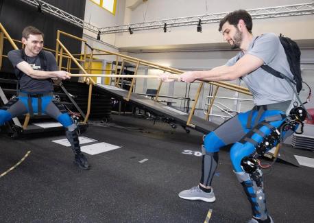 A new exoskeleton controller developed by Georgia Tech engineers works for dozens of dozens of realistic human lower limb movements, including dynamic actions like tug-of-war and jumping, as well as more typical unstructured movements like starting and stopping, twisting, and meandering.